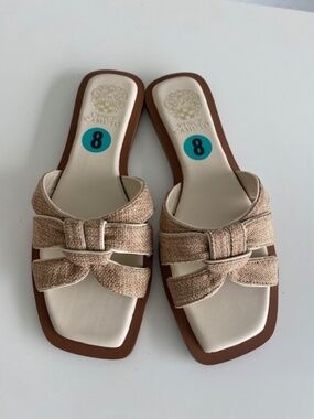 Vince Camuto Raffia Slides Size 8 NWOT